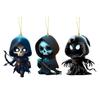 Cloak Skeleton Man Pendant 2D Flat Acrylic Bag Charm Car Rearview Mirror Ornament Halloween Christmas Tree Decoration