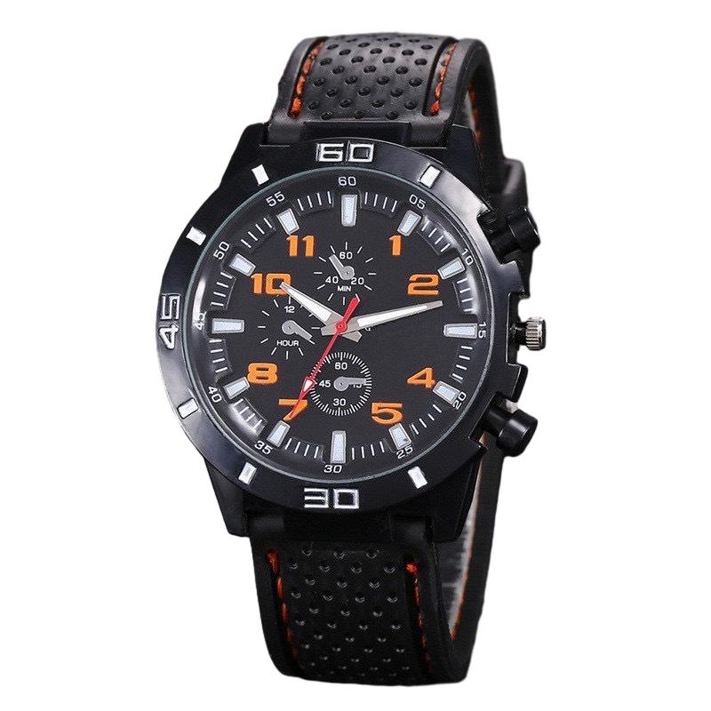 

Analog Quartz Men Wrist Watch Silicone Strap Casual Fashion Gift Decoration помаранчевий
