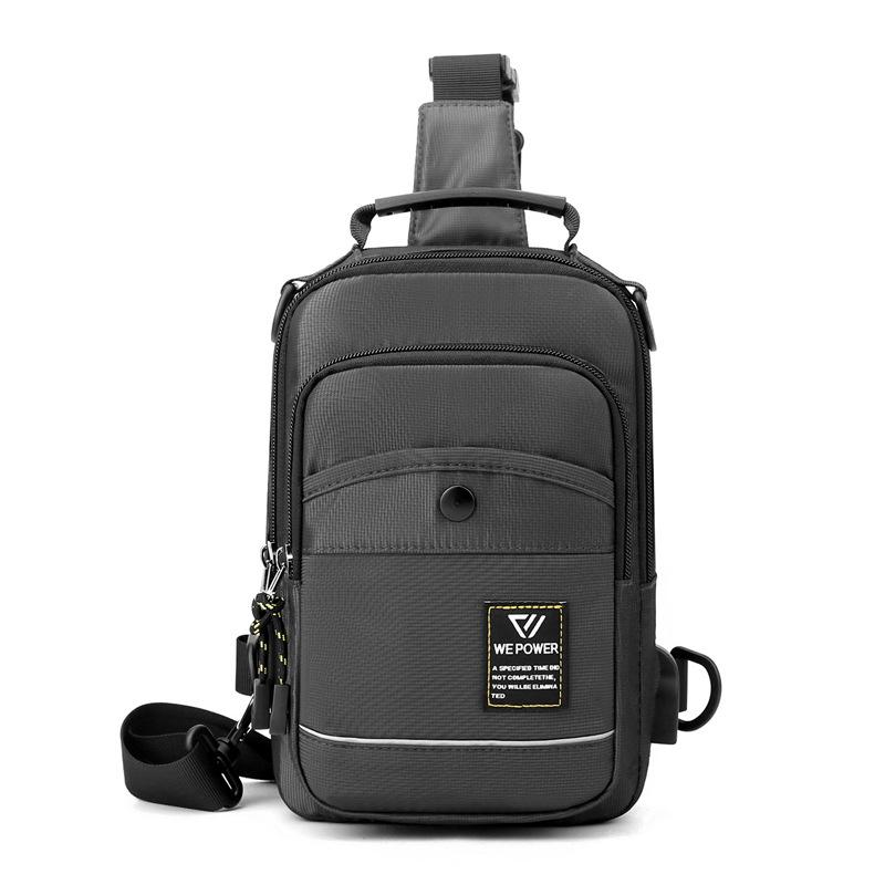 WEPOWER Мужская нагрудная сумка Многофункциональная уличная сумка через плечо Спортивная сумка на плечо Водонепроницаемая мужская сумка one size серый