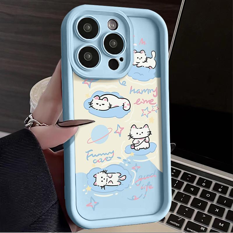 Cloud cat iPhone17Promax mobile phone case ladder is suitable for Apple 16promax all-inclusive Tianyan 15 sets.
