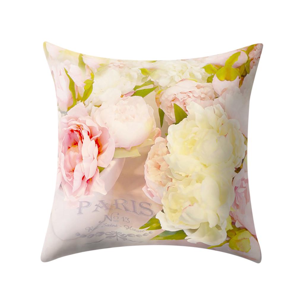 Rose Flower Pattern Pillowcase Living Room Sofa Chair Bed Cushion Cover Wedding Party Decoration Birthday Gift Home Decoration
