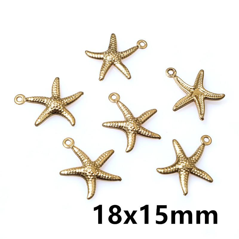 20pcs Shell Starfish Lobster Charms Pendant Stainless Steel Crafts DIY Jewelry Making Accessories for Necklace Bracelet Earrings
