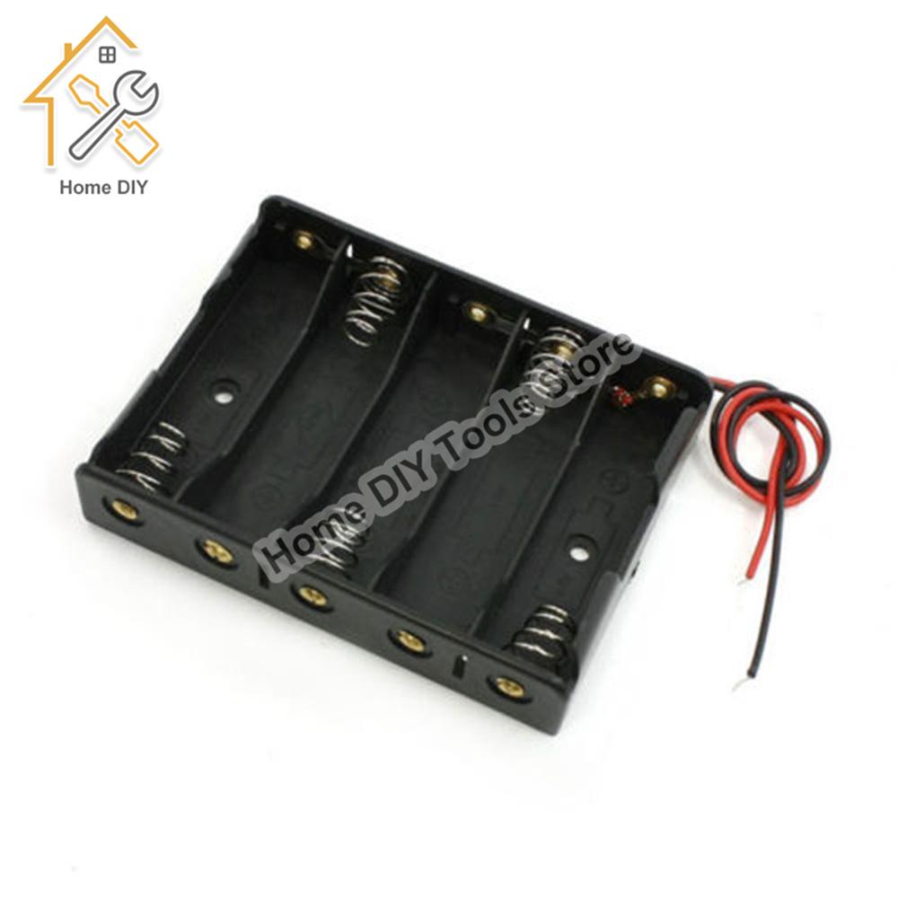 Plastic 18650 Battery Storage Box Case 1 2 3 4 5 Slot Way DIY Batteries Clip Holder Container With Wire Lead For 18650 Battery
