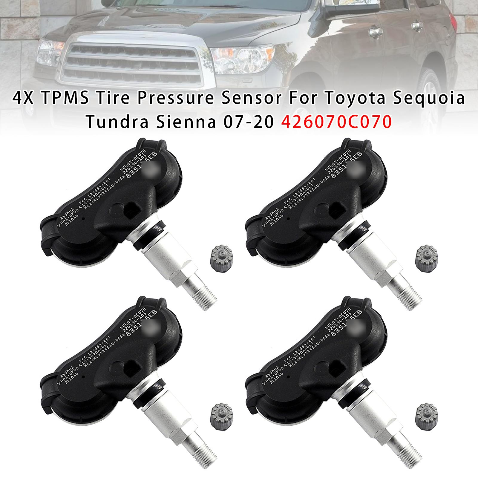 4X TPMS Tire Pressure Sensor For Toyota Sequoia Tundra Sienna 07-20 426070C070