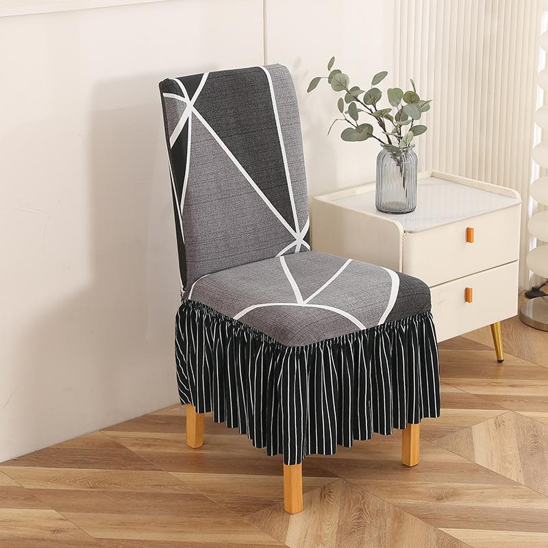 

Чехол на стул с юбкой Гостиничный Версия А Чехол на двойной стул с юбкой Цельный Эластичный Чехол на стул для обеденного стола Универсальный One Size