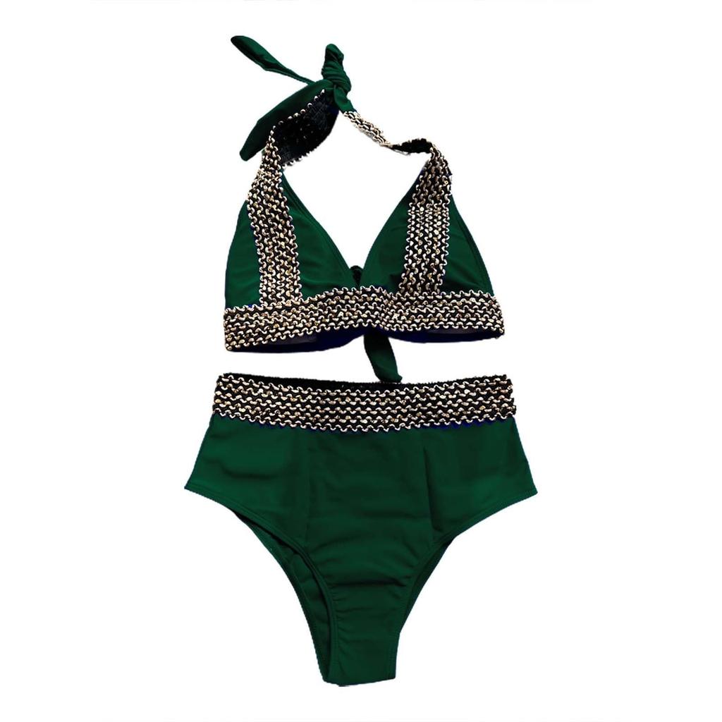 Women's Split Sexy Bikini Fashion Beach Solid Colour Seaside Swimwear