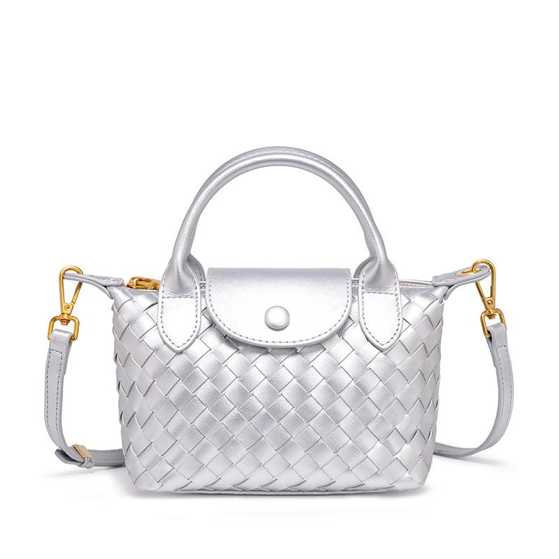 Woven Handbag Women's Fashion Small Square Bag High-end Shoulder Messenger Bag Trendy Versatile Dumpling Bag