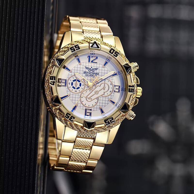 Mode Großes Zifferblatt Herrenuhr Stahlband Herren Business Quarz Armbanduhren Reloj Hombre