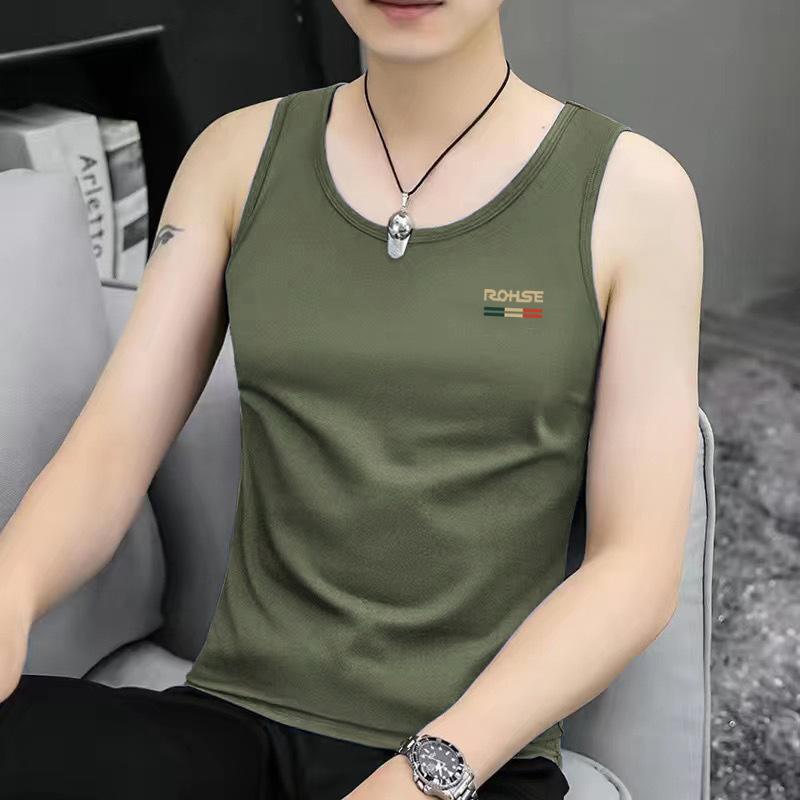 Round Neck Slim Tank Top Sports Undershirt Man