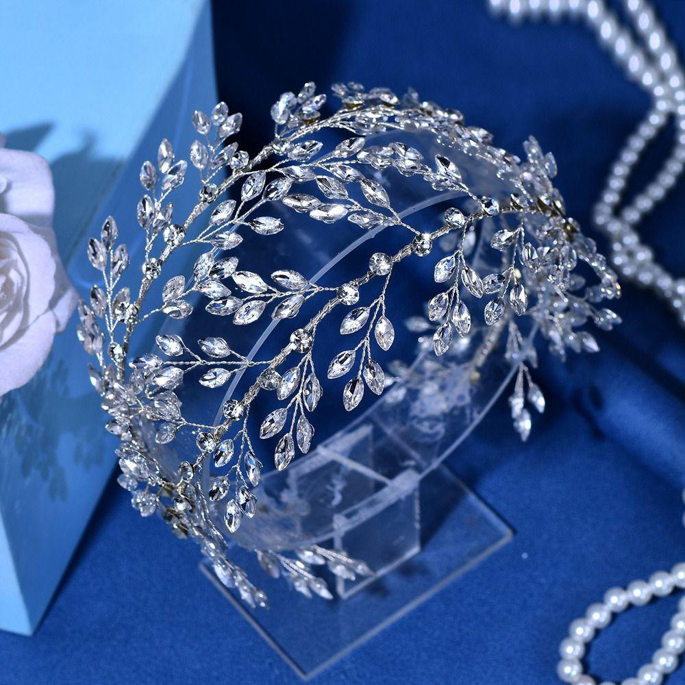 Handmade Bridal Headband Rhinestone Wedding Hair Accessories Rhinsestone Headband  for Bride