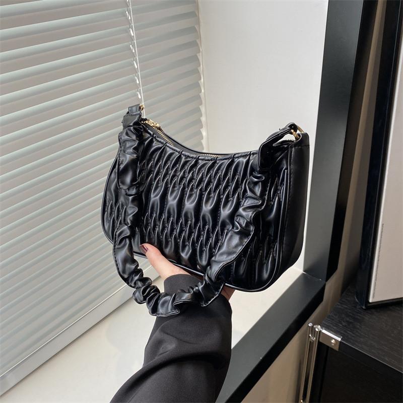 Chic Stylish Flap Pu Leather Underarm Bag With Elegant Chain Strap For Everyday Use чёрный