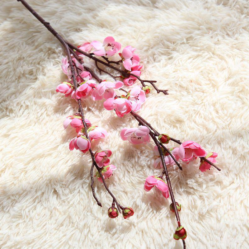 Artificial Peach & Plum Blossom Tree Ornaments – Chinese New Year Decorative Flower Arrangement