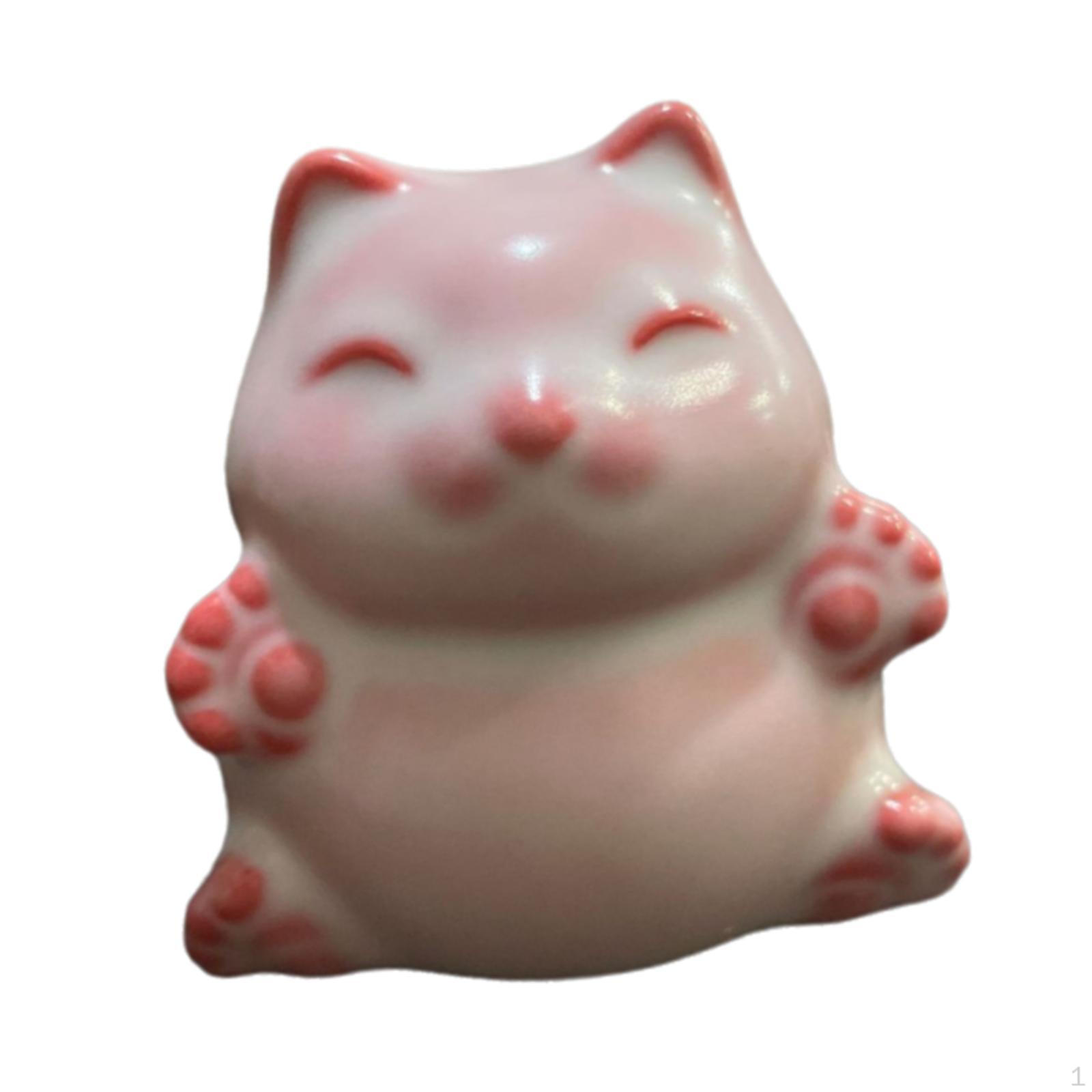 

Cat Figurine Ceramic Tea Pet Keepsake for Indoor A