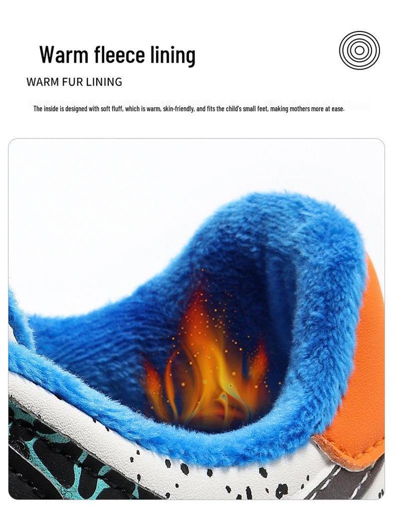 Bobodou Boys' Waterproof Leather Skate Shoes - 2025 Autumn/Winter Collection for Primary Students