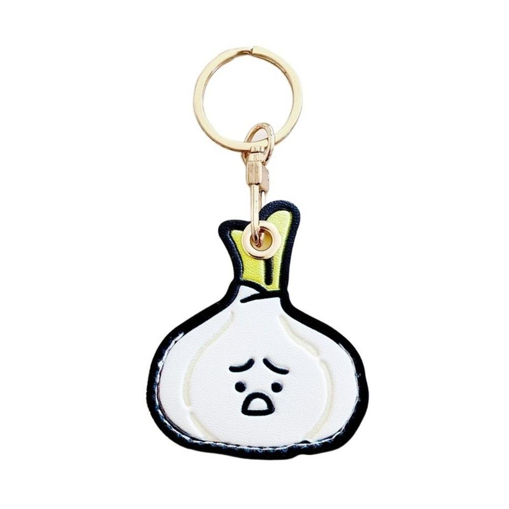 Leather Fruit Key Chain Anti-lost Access Card Holder Cute Bag Pendant  Bag Charm