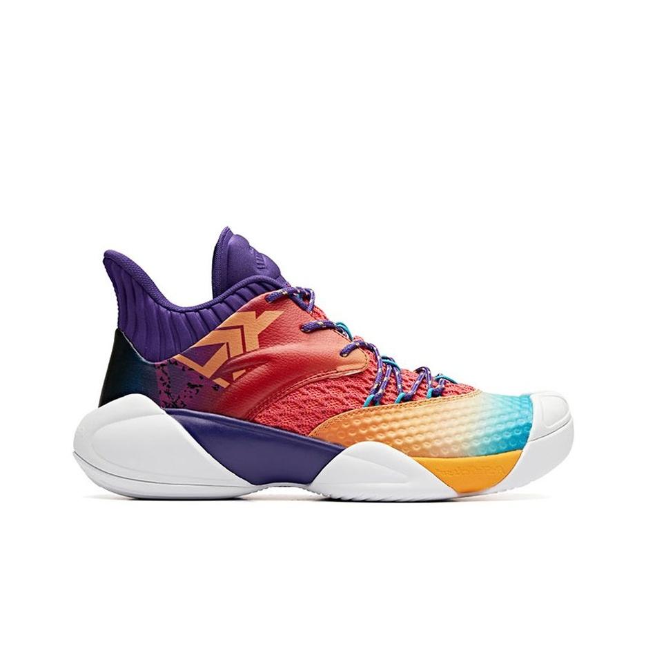 Anta Anti-Slip Durable Mid-Top Basketball Shoes Men Sneakers Purple Orange 11931605-7