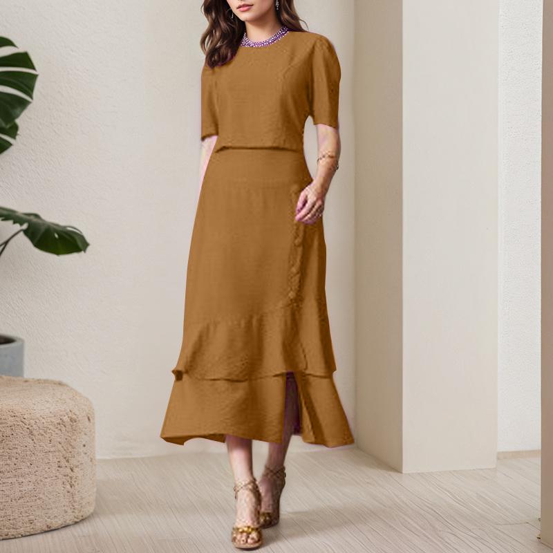 ZANZEA Women Short Sleeve Blouse and Fishtail Skirts Summer Two Piece Suit Sets