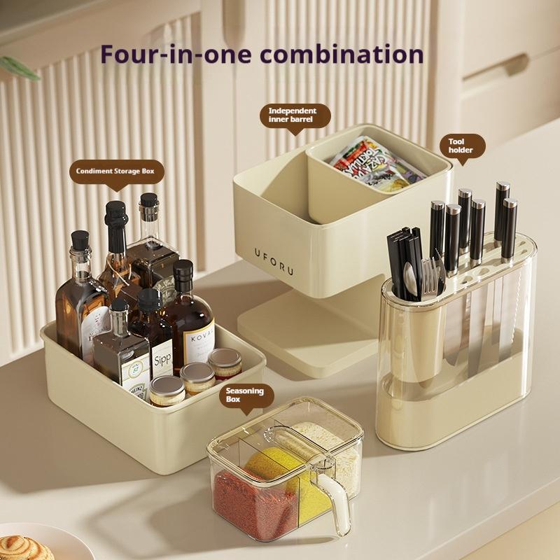 Kitchen multifunctional storage rack, new combination knife holder, chopstick cage, integrated storage, seasoning supplies, home