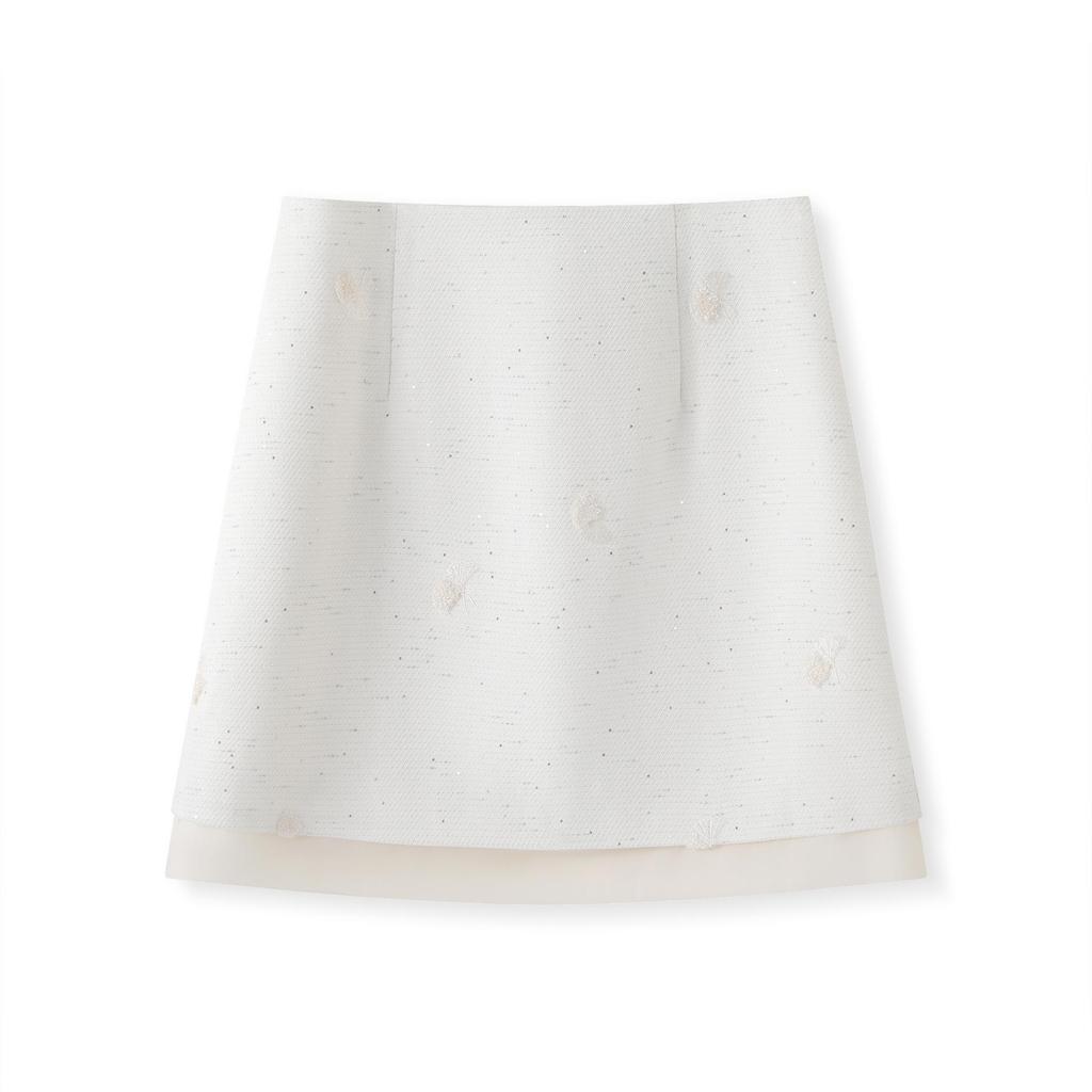 Elegant Women's Pink A-Line Skirt: New Chinese Style with Sequin Embroidery for Spring/Summer 2026