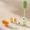 Portable Baby Bottle Cleaning and Washing, Four-in-one Long-handled Silicone Set for Washing Baby Bottles, Rinsing Babies and Pacifiers