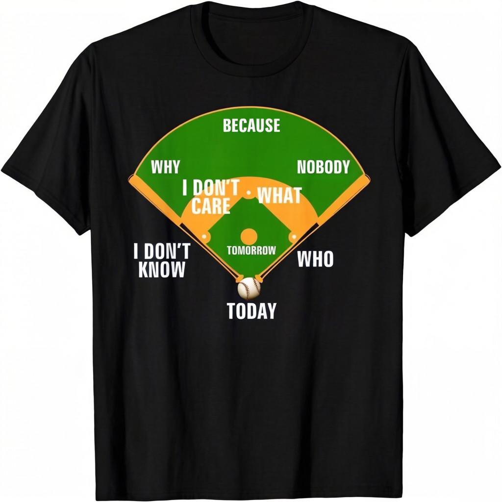 Who s on First? Baseball Diamond Fielding Card Unisex T-Shirt S разноцветный