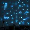 Luminous Fish Octopus Wall Stickers Underwater World Decal Glow In The Dark Stickers For Kids Rooms Kindergarten Wall Decoration