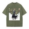 Hot Anime JoJos Bizarre Adventure Pucci Enrico Graphic Tee Men Washed Cotton Tshirt Casual Tshirt Harajuku Vintage T Shirt