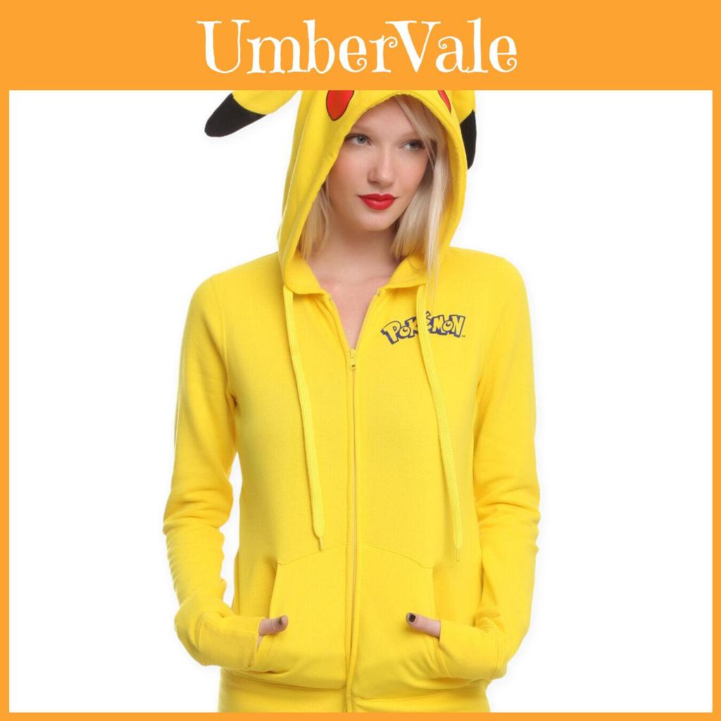 Pokemon Anime Jacket Cosplay Pikachu Hoodies With Adorable Ears And Tail Design