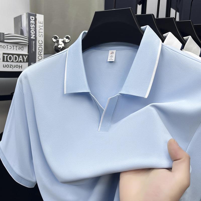 Nouveau polo d'été pour homme à manches courtes, couleur unie, respirant, T-shirt décontracté