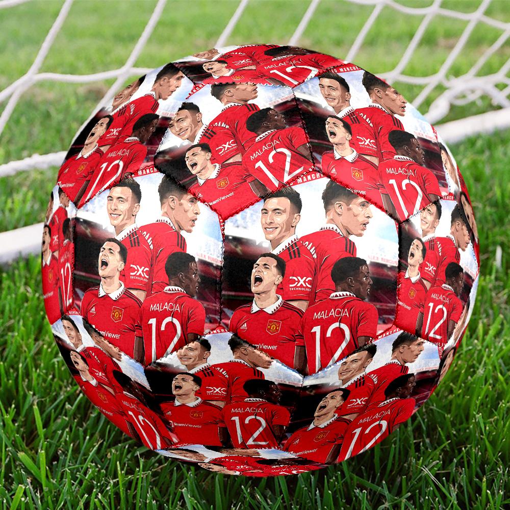 1pc African Football Stars Size 5 Indoor Soccer Ball Colorful Machine Stitched PVC Competition Ready Durable High-Bounce. Q706105 Size 5