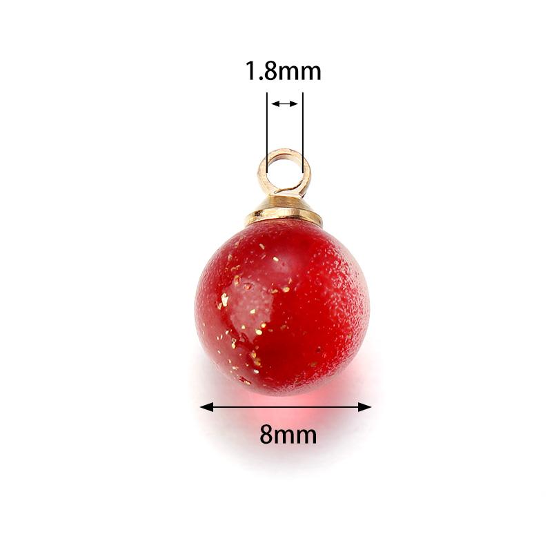 30Pcs Gradient Color Lampwork Beads Charms 8mm Round Glass Beads Pendant for DIY Necklace Earrings Jewelry Making Accessories