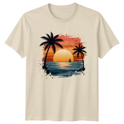 Tropical Sunset T-Shirt Beach Vacation Summer Gift For Him And Her