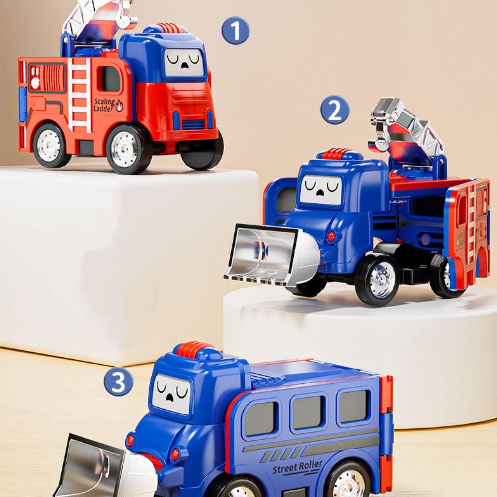 Transformation Transformer Car Toys Pull-back Truck Model Flips Variety Inertia Car Children
