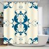 Vintage Blue White Shower Curtain With Damask Pattern Luxury Waterproof Home Decor For Bathrooms