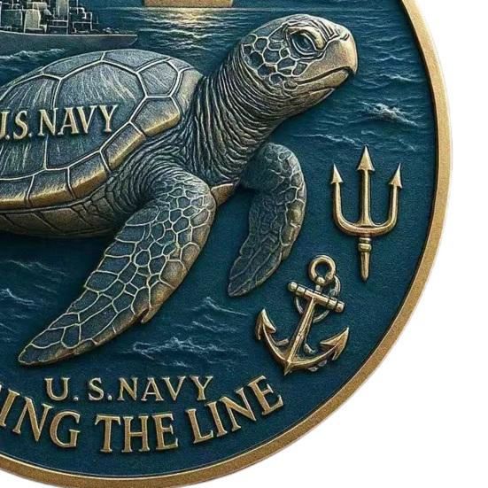 U.S. Navy Shellback Crossing The Line Challenge Coin Navy Souvenir Military Commemorative Coin for Veterans Sailors