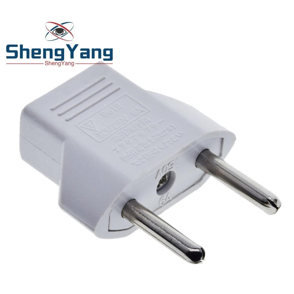 TZT Universal US To EU Plug USA To Euro Europe Travel Wall AC Power Charger Outlet Adapter Converter 2 Round Socket Input Pin