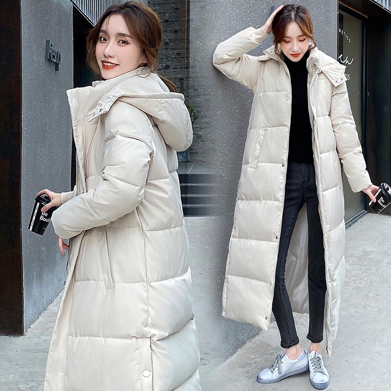 Women's Long Loose Korean Style Down Cotton Coat - Winter 2025 Collection