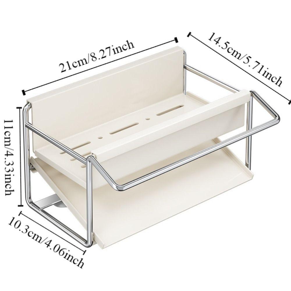 Self Drain Sponge Holder Auto Drain Tray Storage Rack Dishcloth Drain Rack  Home Organization