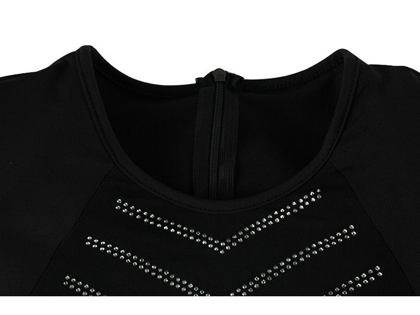 European & American Women's Fashion Hot Drilling Hollow Slim Long-Sleeve Hip-Wrap Dress