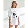 Oversized T Shirt Black Ace Of Spades Card Design With Motivational Quote Casual Streetwear For Women And Girls