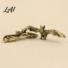 Unique Flying Bat Art Brass Figurines Vintage Copper Statue Collectible Mini Animal Figurine Ornament Desk Feng Shui Sculpture for Office