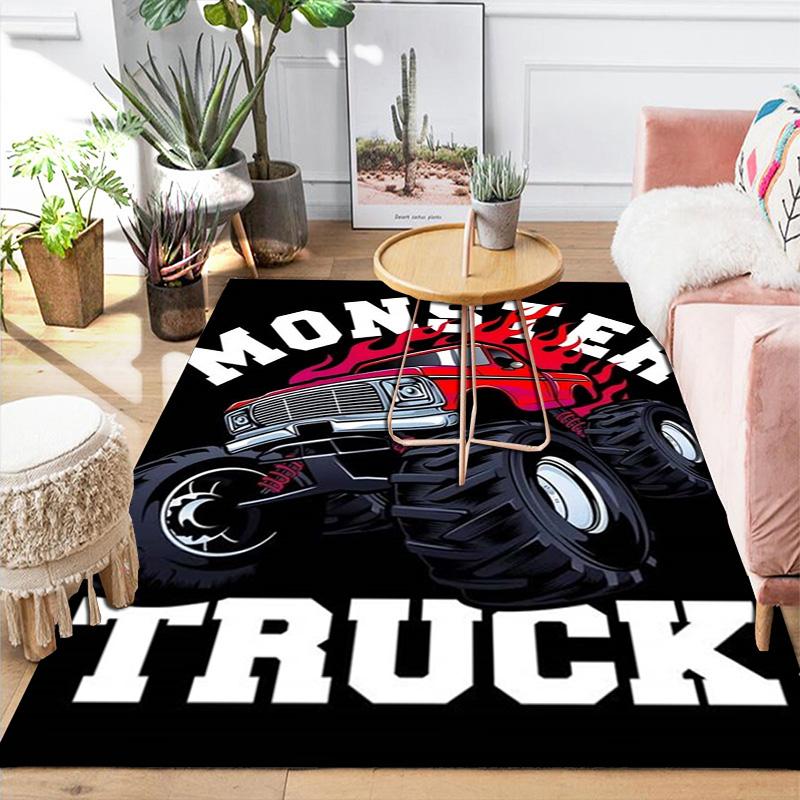 Monster Truck Rug Floor Mat for Living Room or Bedroom Soft and Comfortable Carpet a Gift for Birthday and Holiday.MFF0918252