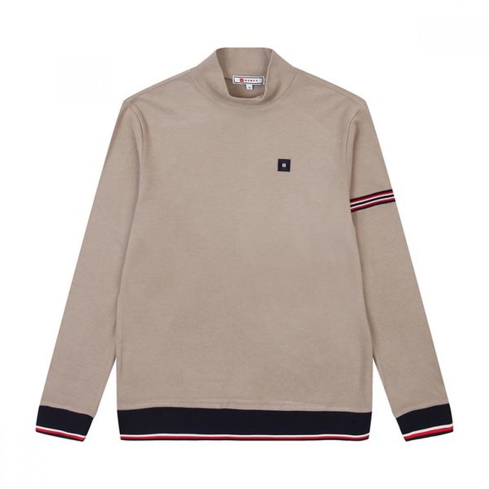 

Onoff Men S baSic Mock Neck Long Sleeve T ShirT Of9202gb Beige 52