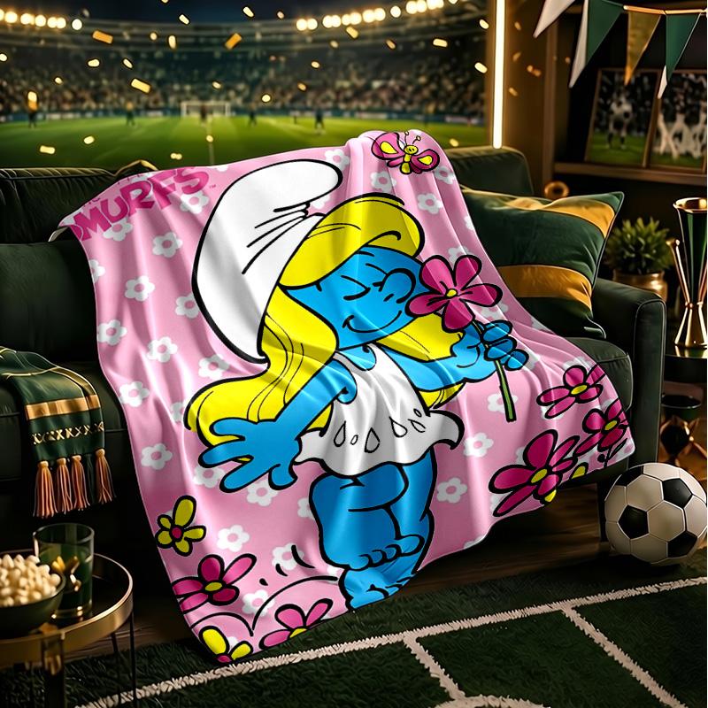 Smurfette's Adventure Throws Blanket Flannel Blankets Plush for Couch Bed Gifts for Men Women Travel picnic blanket Christmas fan gifts