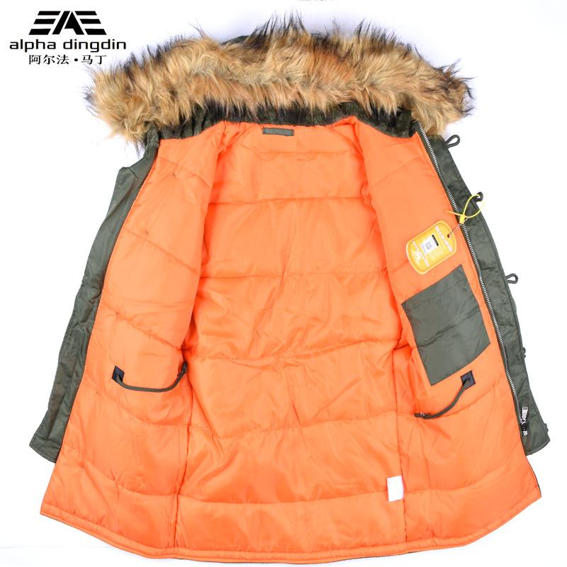 Flight Suit Cotton Coat Windbreaker Cold Proof Suit Men's European and American Air Force Thickened Medium and Long In Winter