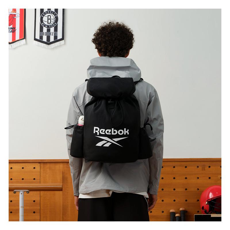 New Reebok Fabric Bucket Bag, Backpack Regular Unisex Black/Olive/Khaki RB230009M