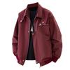 Men's American High-Street Spring and Autumn Lapel Jacket, Lapel Pilot Jacket Trendy Zip-Up Bomber Jacket for Men Daily Wea