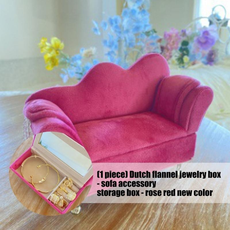 Premium Weiches Flanell Sofa Stil Schmuckschatulle Mit Mehreren Fächern Neu Rose Schmuckaufbewahrung