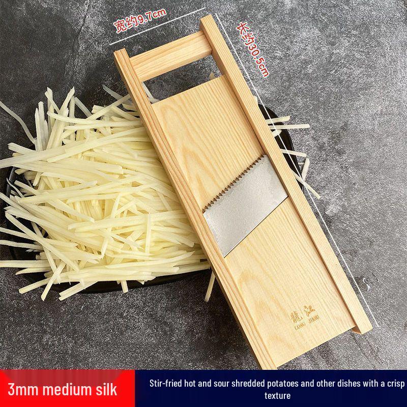 Rallador de Papa y Verdura Grueso Longjiang 5: Pelador y Cortador de Madera