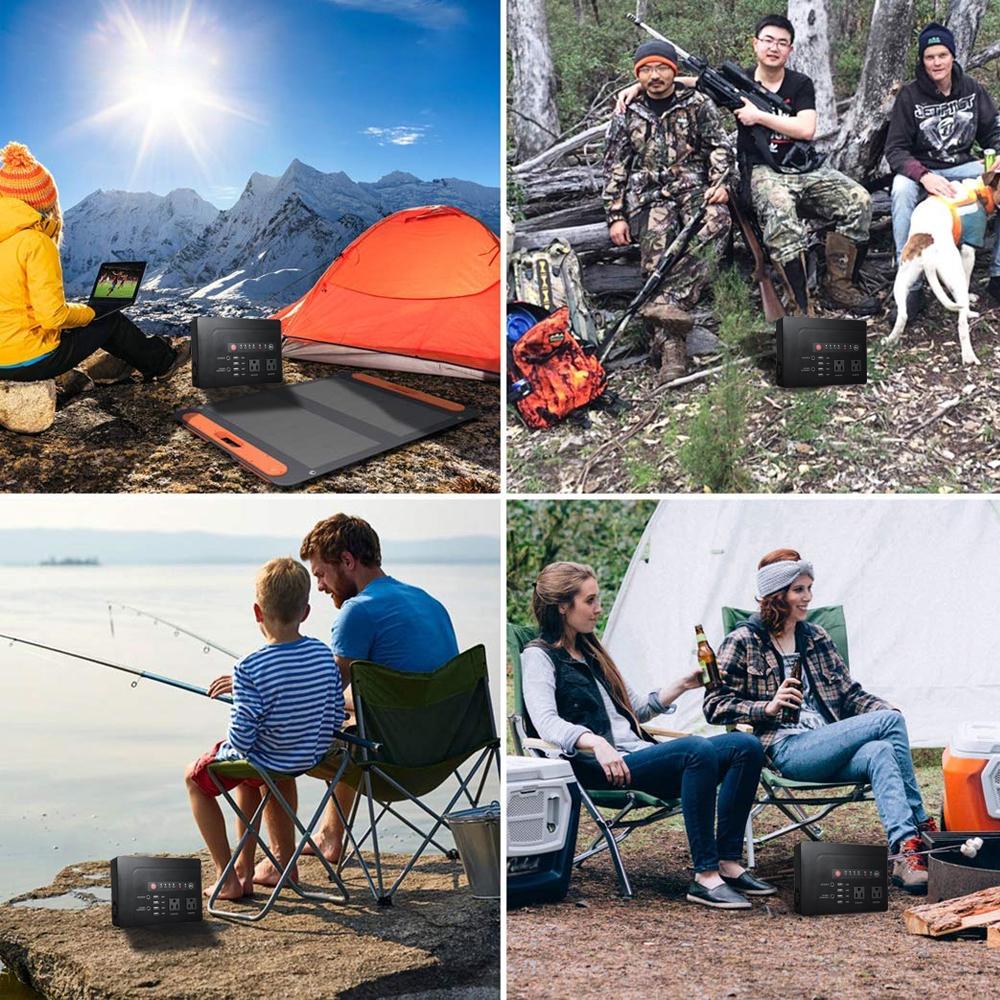 Generator Solar Portabil 200W/300W Alimentare cu Invertor USB Afișaj LCD Stocare Energie Generare Exterior Acasă Mașină